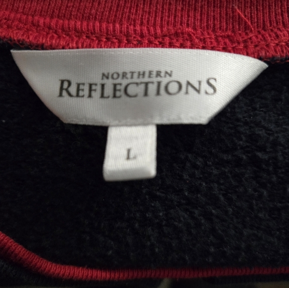 Vintage Northern Reflections Sweatshirt Blue Embroidered Birds in Heart Size L - Picture 3 of 5